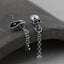 Sterling Silver Skull Earrings With Chain