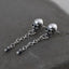 Sterling Silver Skull Earrings With Chain