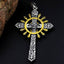 Sun Squash Blossom Cross Skull Pendant Necklace