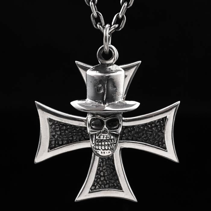 Cross Skull Pendant Necklace