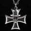 Sterling Silver Cross Skull With Top Hat Pendant Necklace