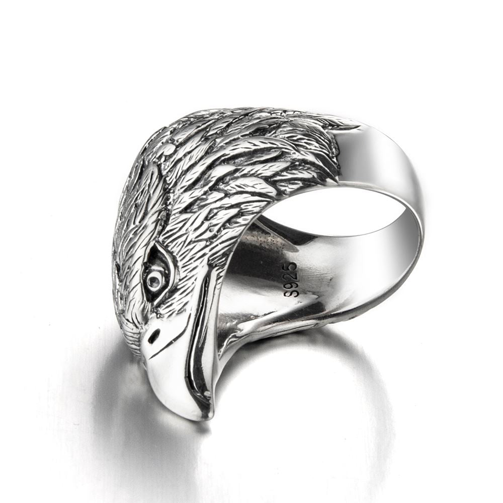 Silver Eagle Head Ring