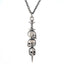 Sterling Silver Sword Piercing Skull Necklace