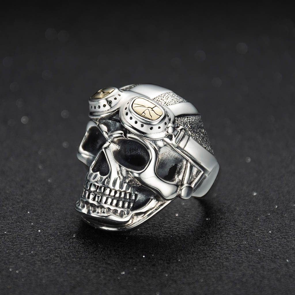Silver Air Force Skull Ring