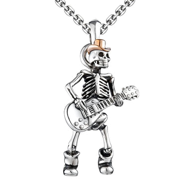 Silver Cowboy Skeleton Necklace