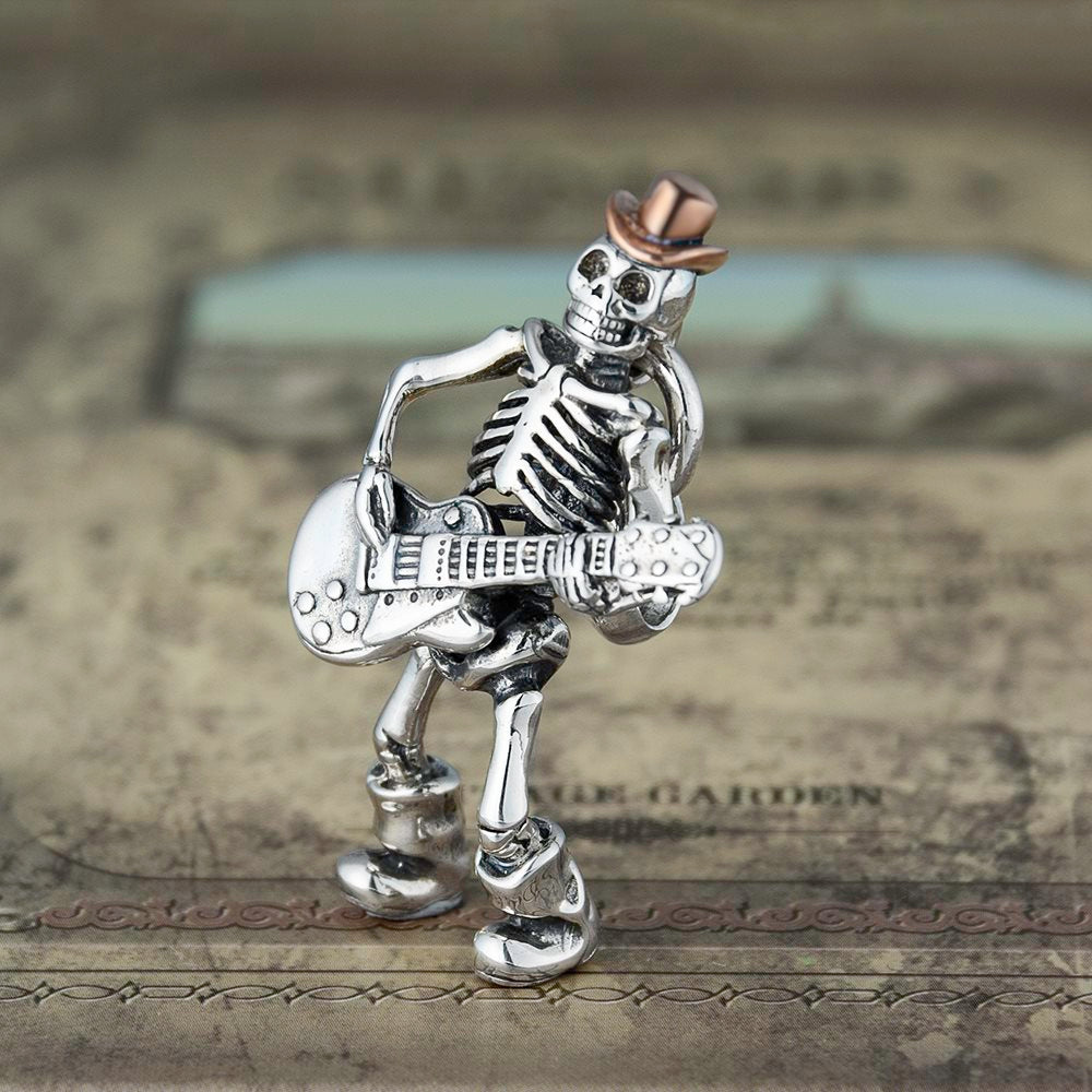 Silver Cowboy Skeleton Pendant