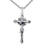 Silver Jesus Crucifix Cross Necklace