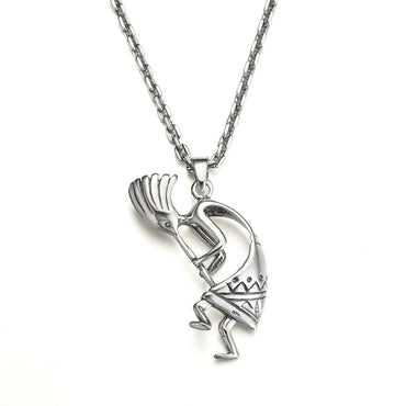 Sterling Silver Native American Kokopelli Pendant Necklace