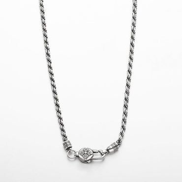 Silver Buddhist Mantra Rope Chain