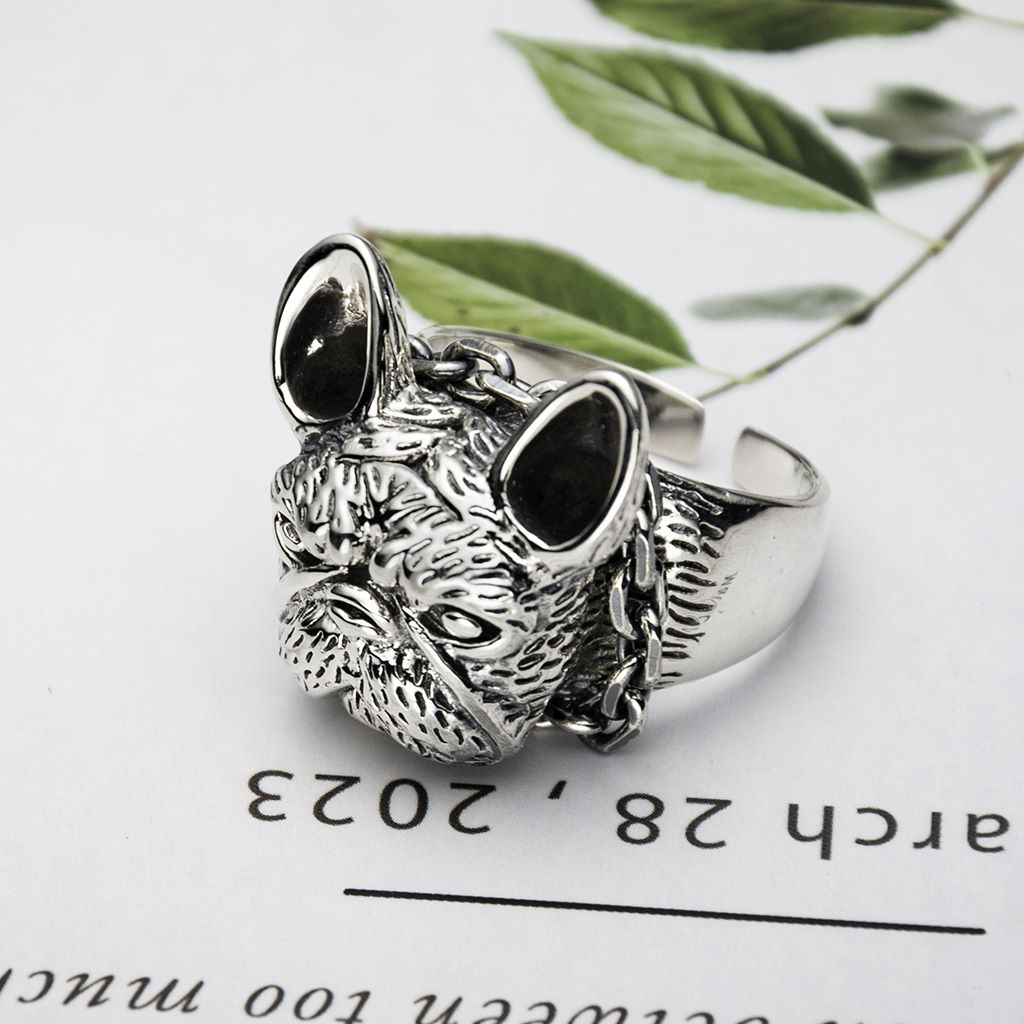Silver Bulldog Ring
