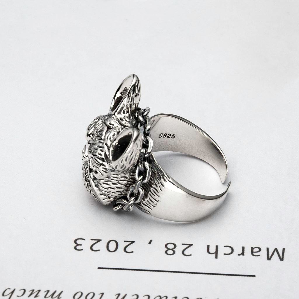 Silver Bulldog Ring