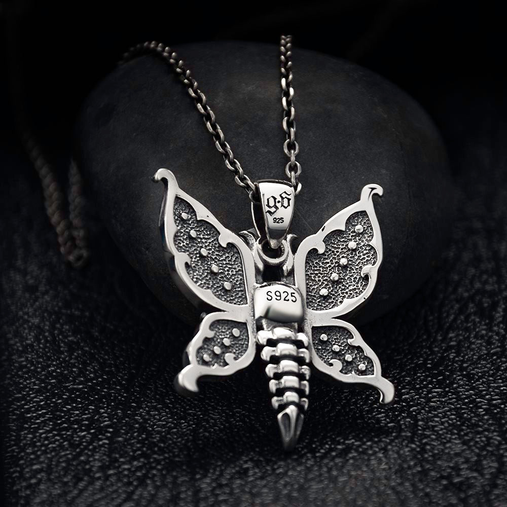 Butterfly skull necklace Clearance