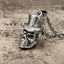 Silver Cowboy Skull Pendant Necklace