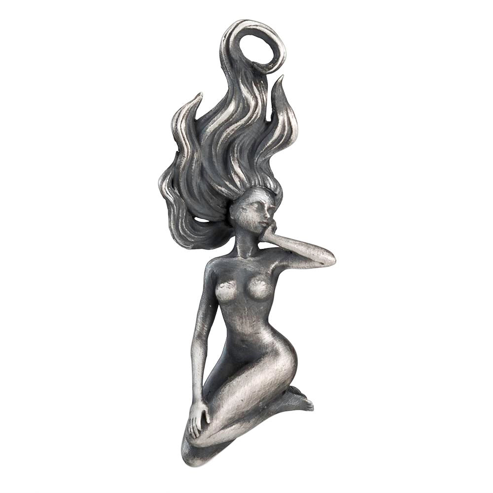 999 Fine Silver Sexy Girl Statue Pendant