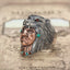 Silver Indian Chief Wolf Head Ring