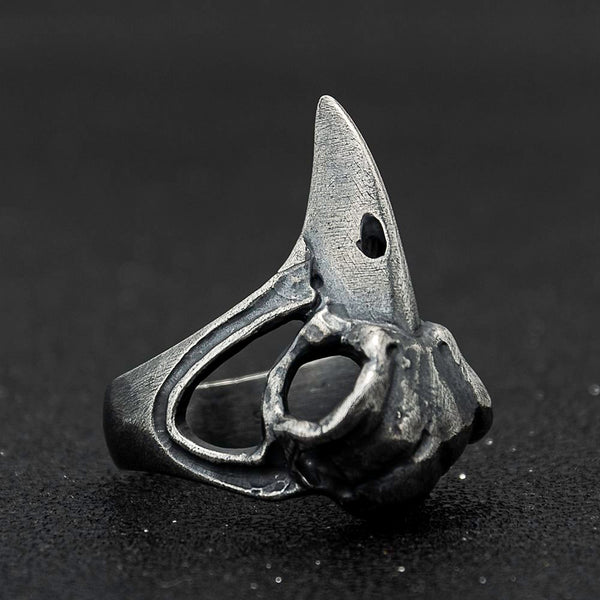 Matte Sterling Silver Raven Skull Ring – Biker Jeweler