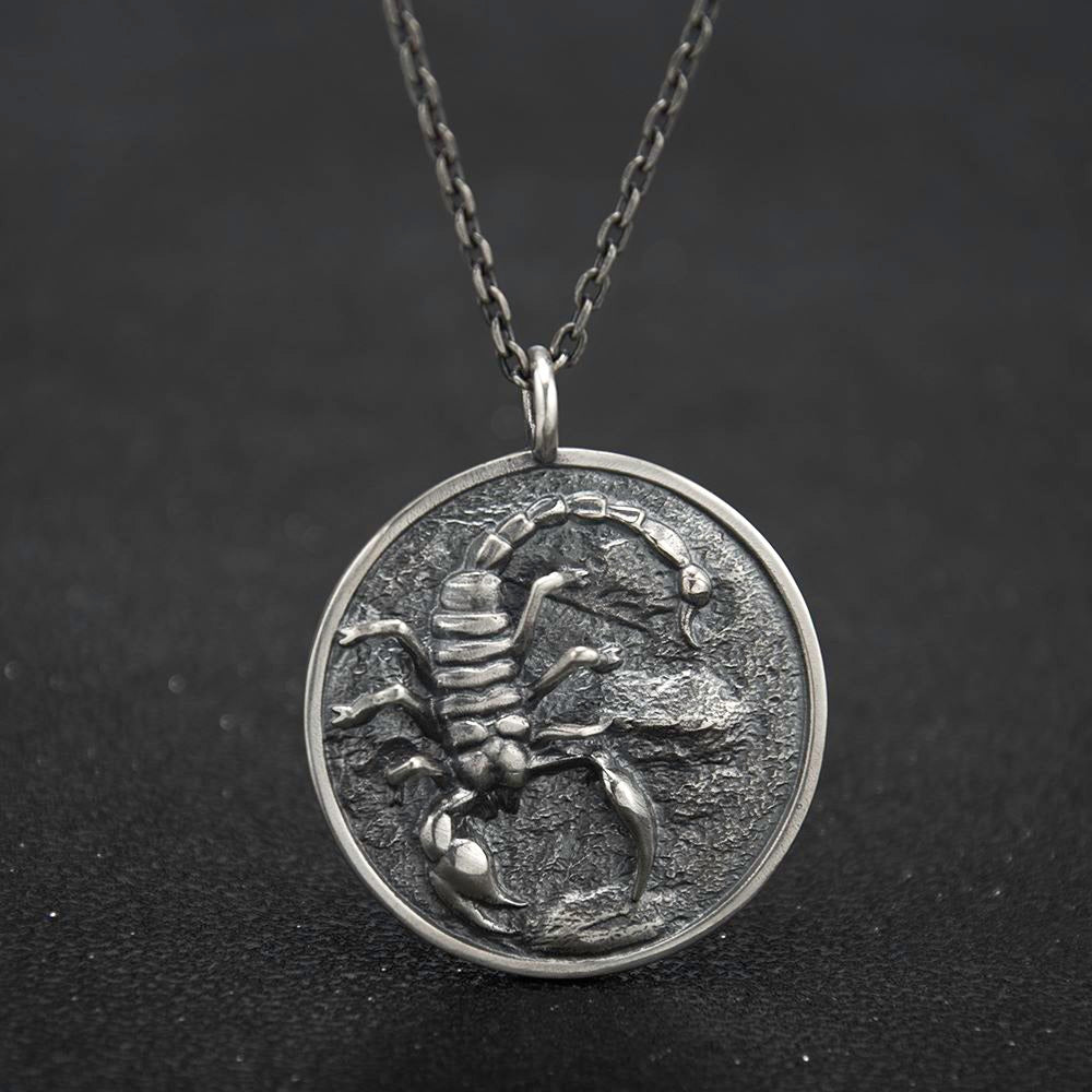 Sterling Silver Scorpio Pendant Necklace
