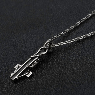 Sterling Silver Skeleton Hugging Cross Necklace