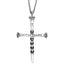 Sterling Silver Skulls Cross Sword Pendant Necklace