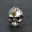 Silver Star Of David Flames Skull Ring