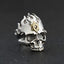 Silver Star Of David Flames Skull Ring