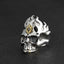 Silver Star Of David Flames Skull Ring