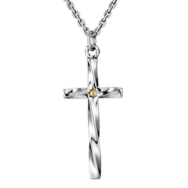Sterling Silver Twisted Cross Necklace