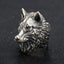 Sterling Silver Wolf Head Men's Ring