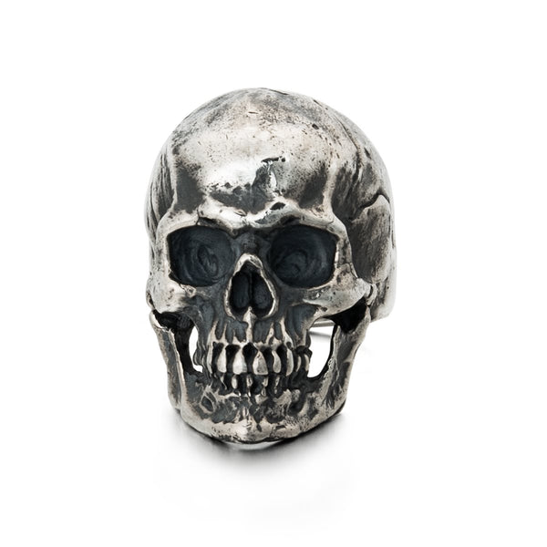 Sterling Silver Handmade Gothic Anatomical Skull Ring – Biker Jeweler