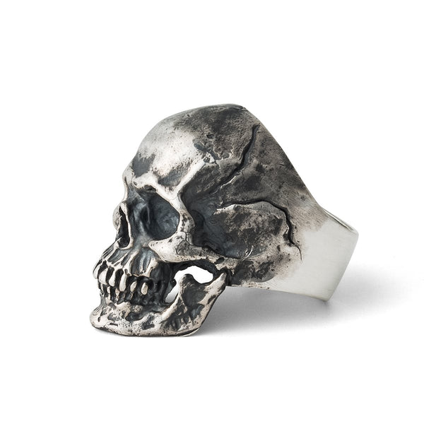 Sterling Silver Handmade Gothic Anatomical Skull Ring – Biker Jeweler