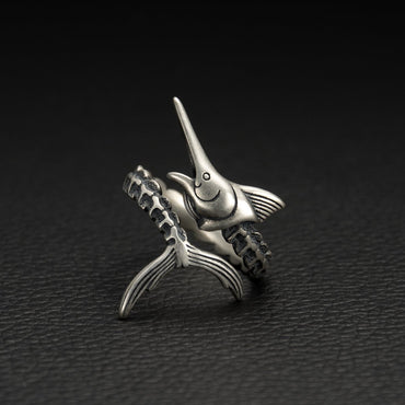 Sterling Silver Marlin Skeleton Ring