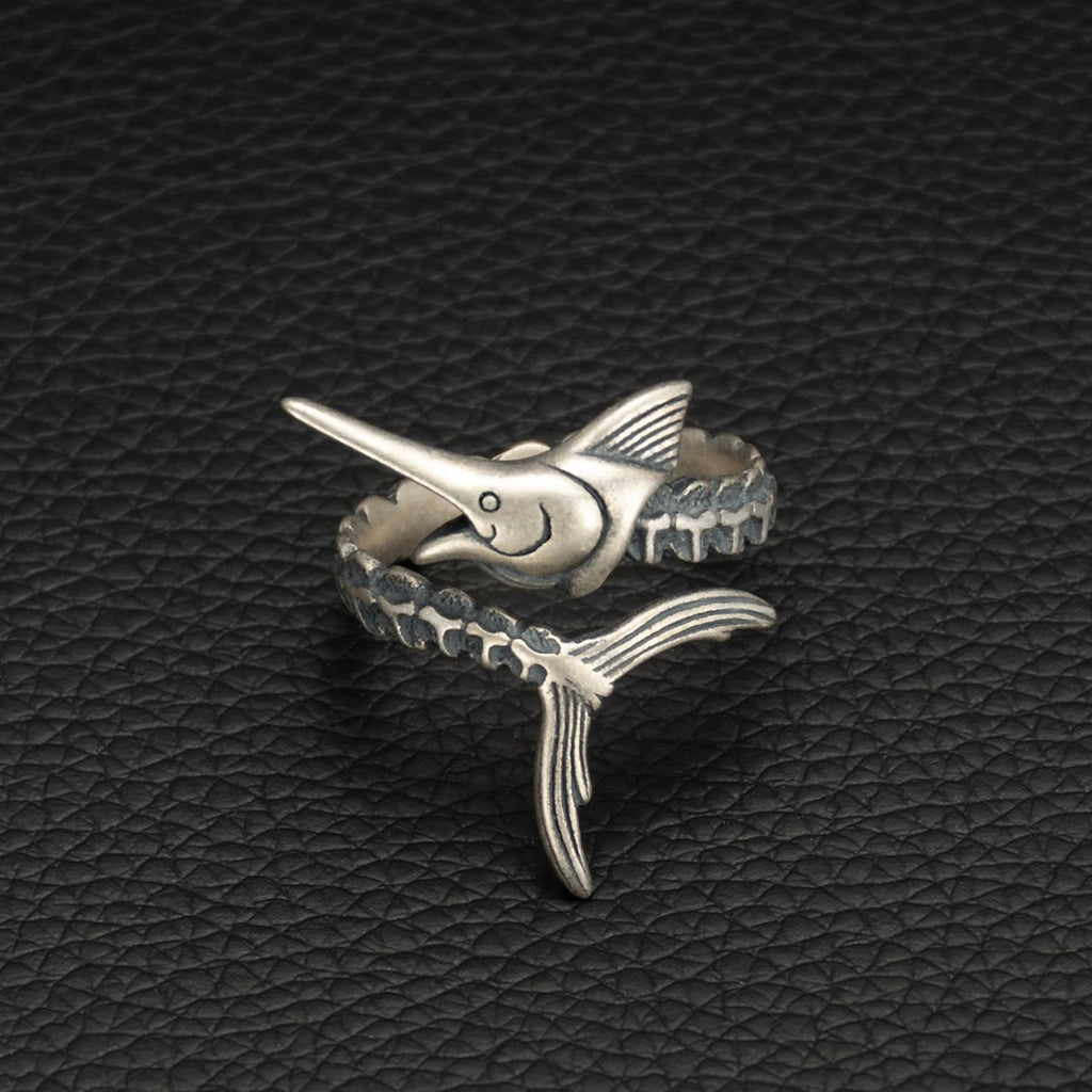 Sterling Silver Marlin Skeleton Ring