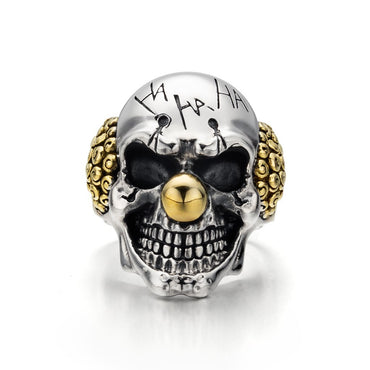 Silver Skull Joker Ring