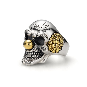 Silver Skull Joker Ring