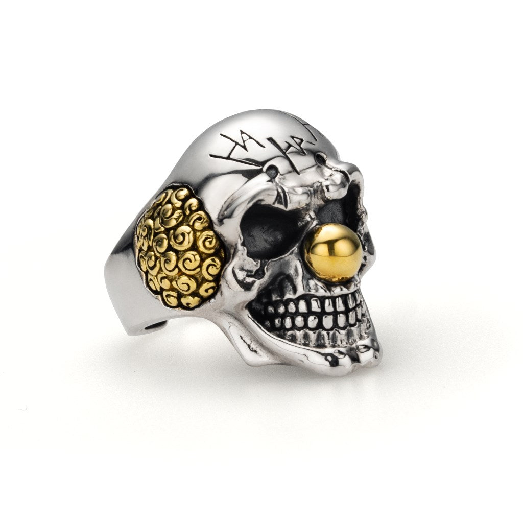 Silver Skull Joker Ring
