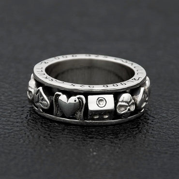 Skull 13 Of Spades Dice Gambling Spinner Ring