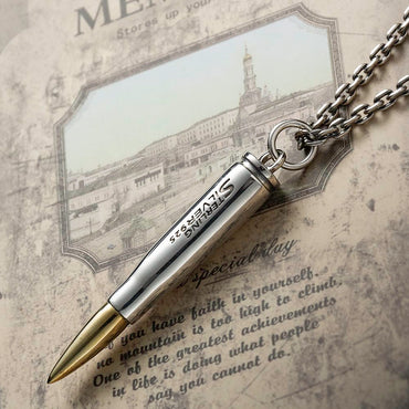 Silver Two Tone Bullet Urn Necklace