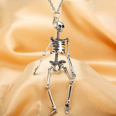 Sterling Silver Skeleton Pendant Necklace