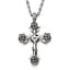 Sterling Silver Corss Rose Ruby Necklace