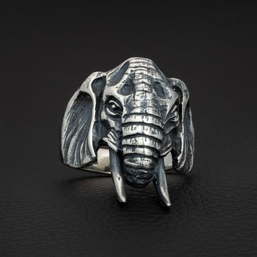 Sterling Silver Elephant Head Ring