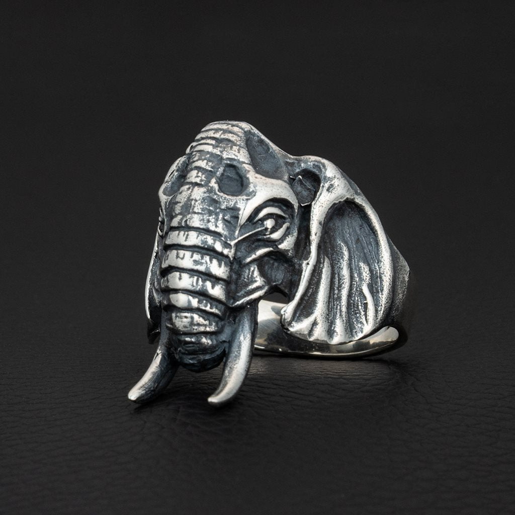 Sterling Silver Elephant Head Ring