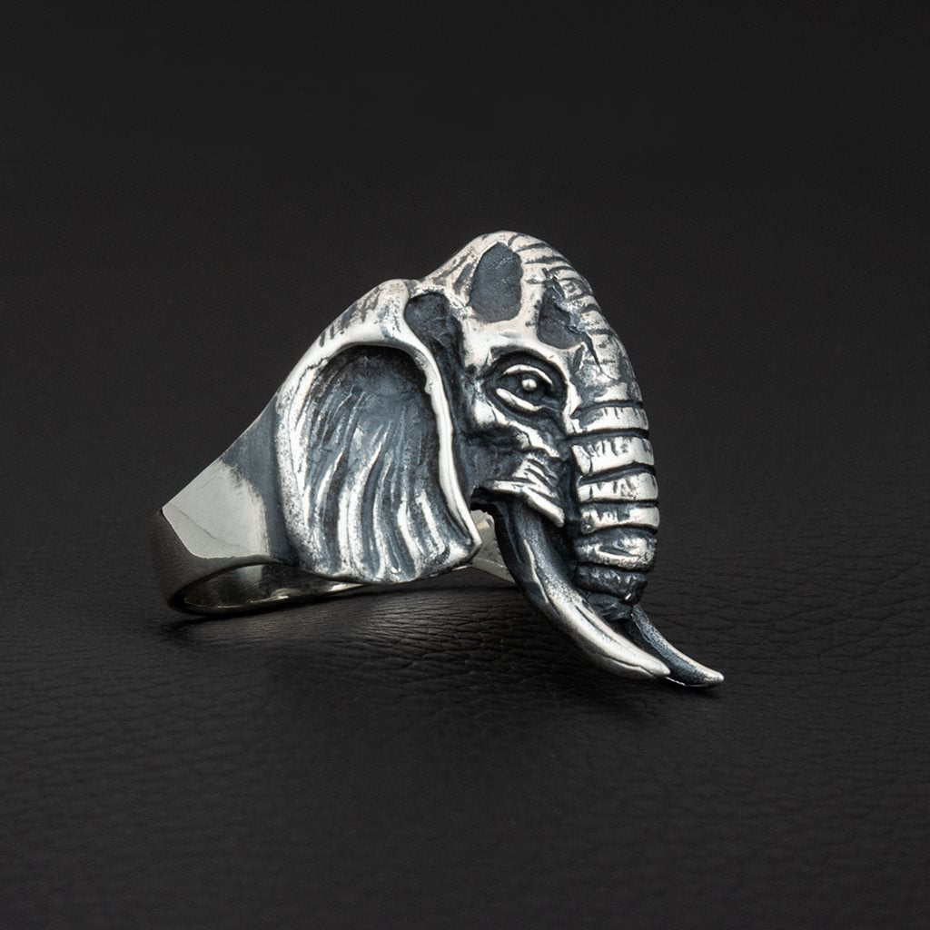 Sterling Silver Elephant Head Ring
