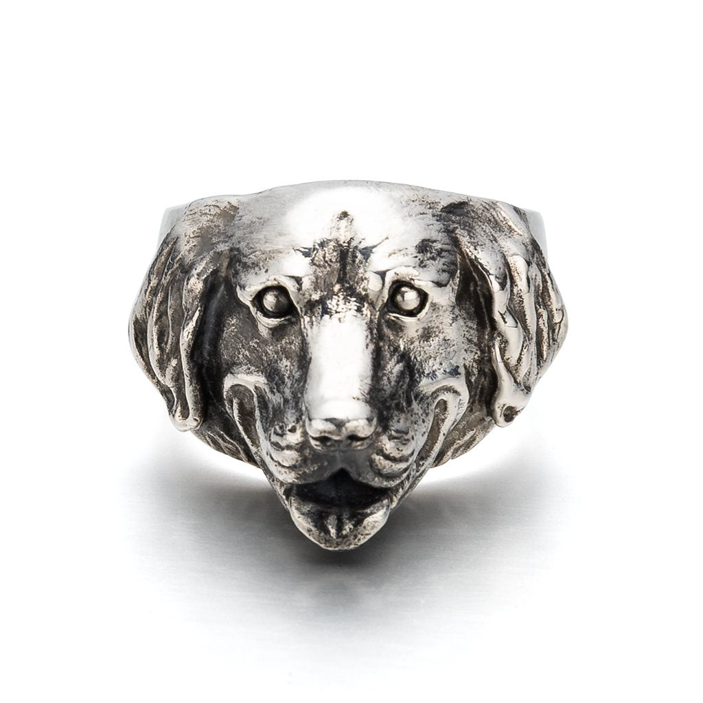 Sterling Silver Labrador Dog Head Ring