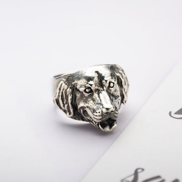 Sterling Silver Labrador Dog Head Ring
