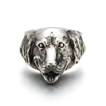 Sterling Silver Labrador Dog Head Ring