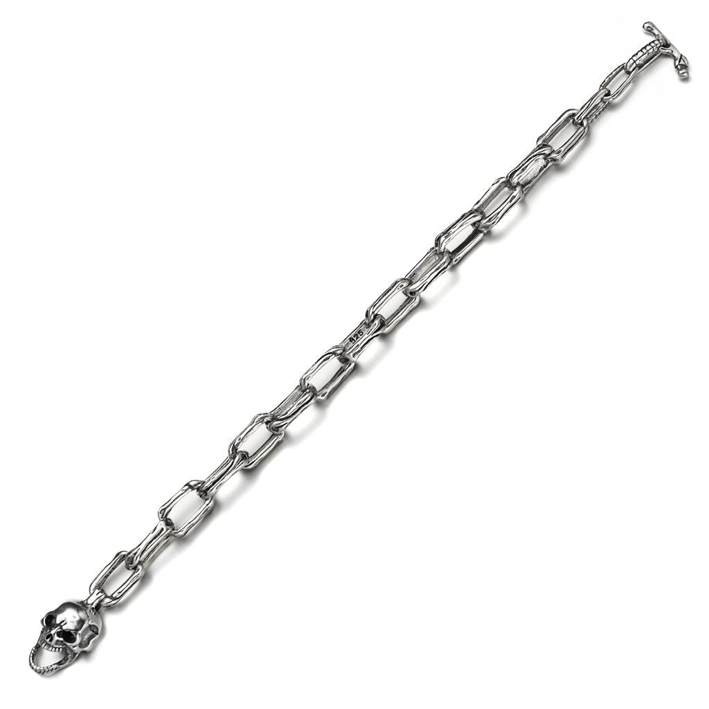 Sterling Silver Skull Chain Bracelet