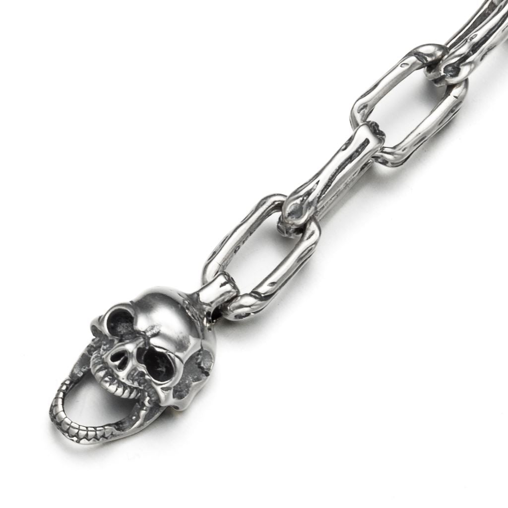 Sterling Silver Skull Chain Bracelet