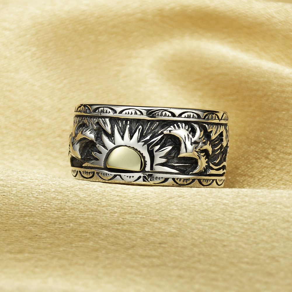 Sun & Eagle Native American Ring