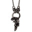 999 Fine Silver Gothic Black Skull Necklace