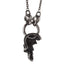 999 Fine Silver Gothic Black Skull Necklace